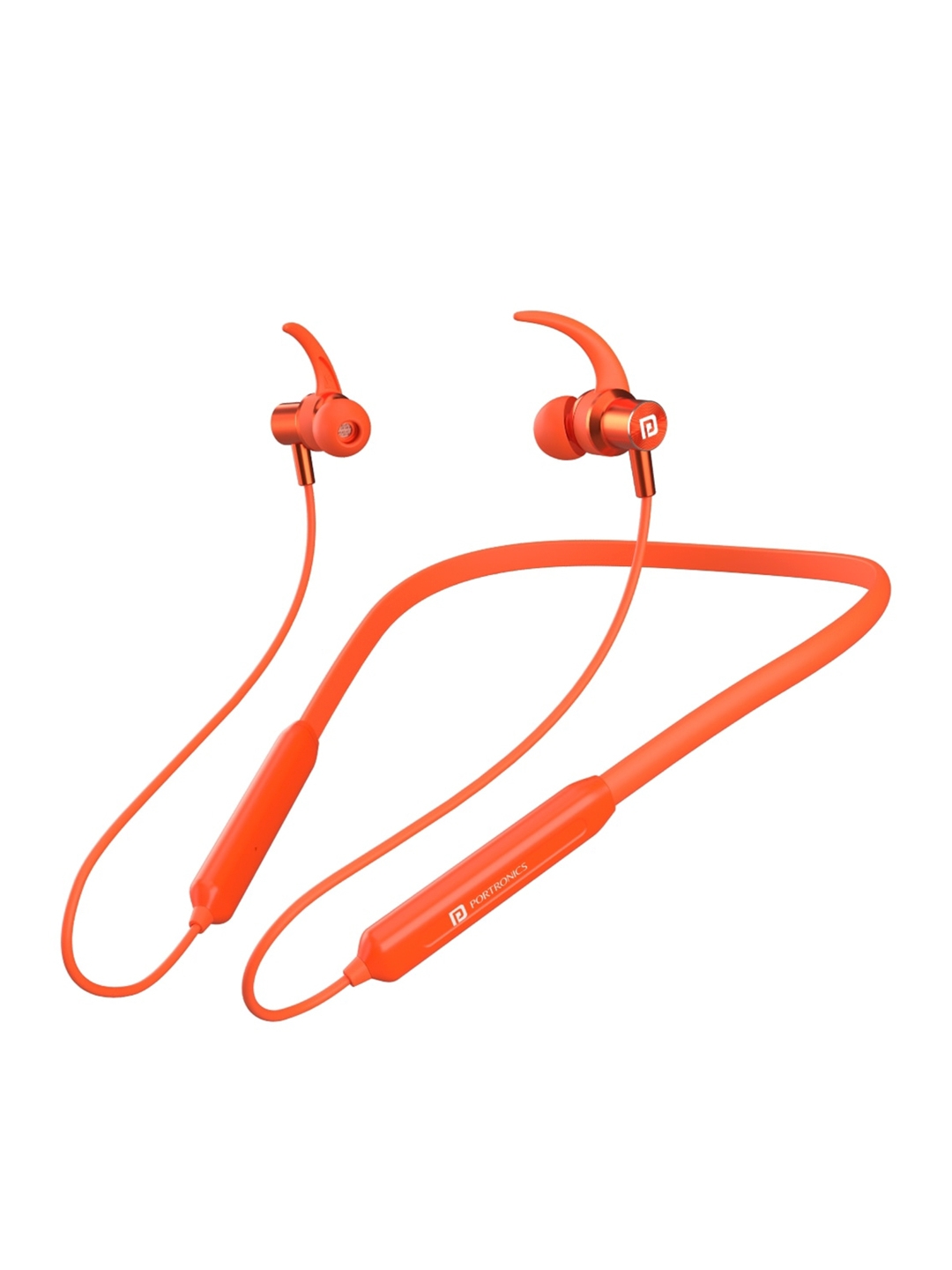 Portronics Orange Solid Wireless Bluetooth 5.0 Sports Headphones
