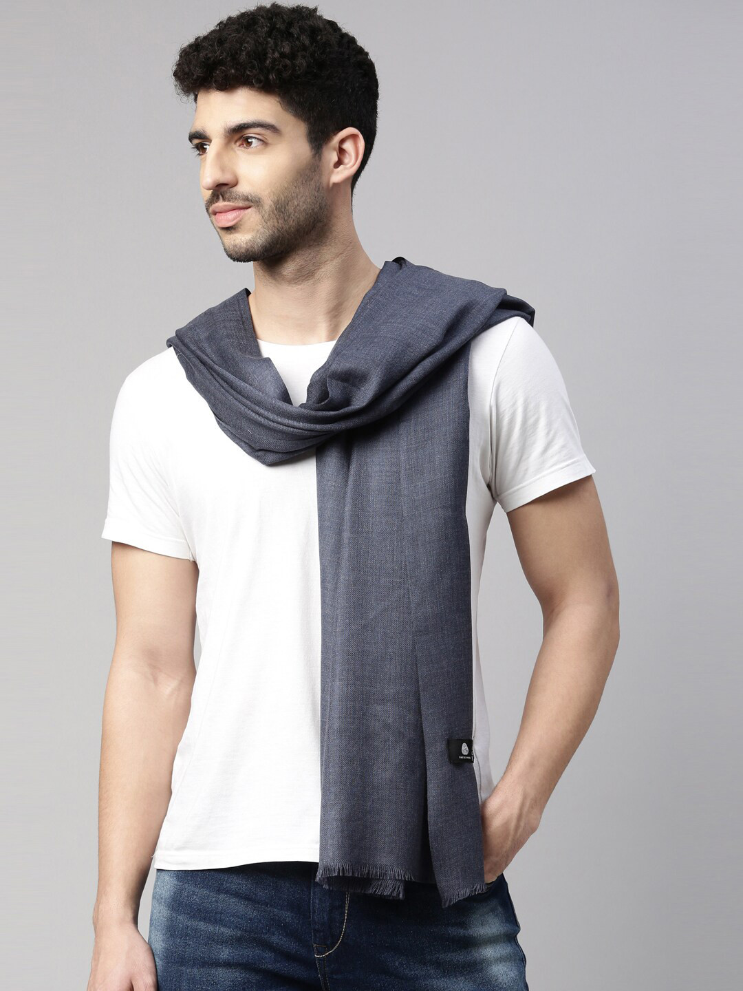 Pashmoda Men Blue Woolen Stole