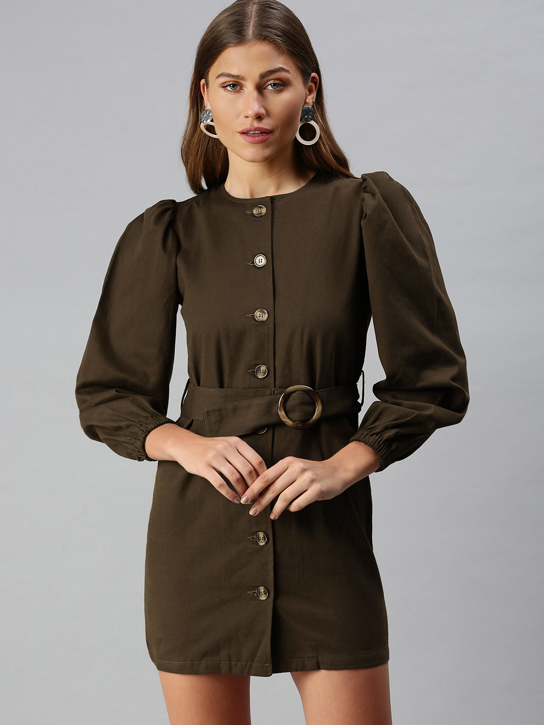 London Rag Olive Green Sheath Dress