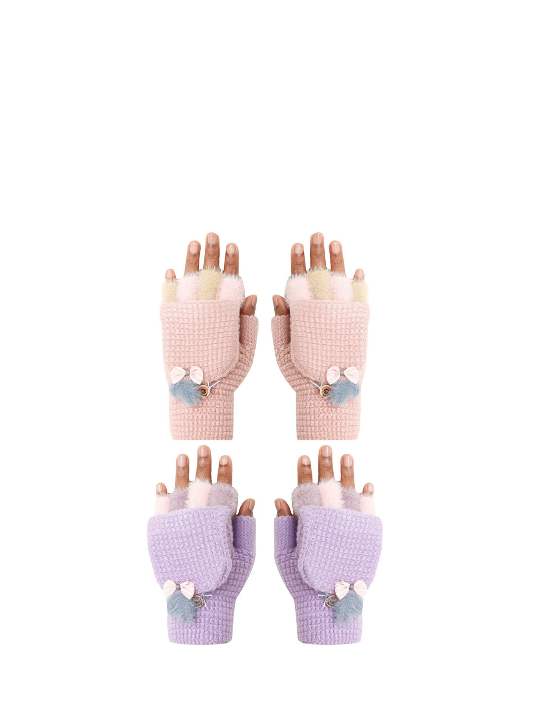 FabSeasons Kids Pack Of 2 Woolen Winter Fingerless weather fleece wool Gloves