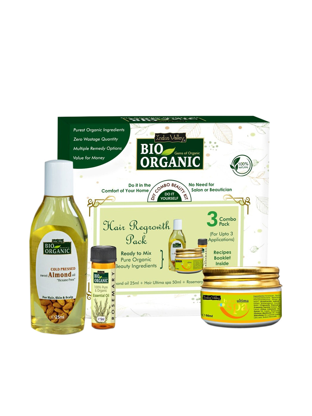 Indus Valley Bio Organic Hair Regrowth Gift Pack DIY Kit
