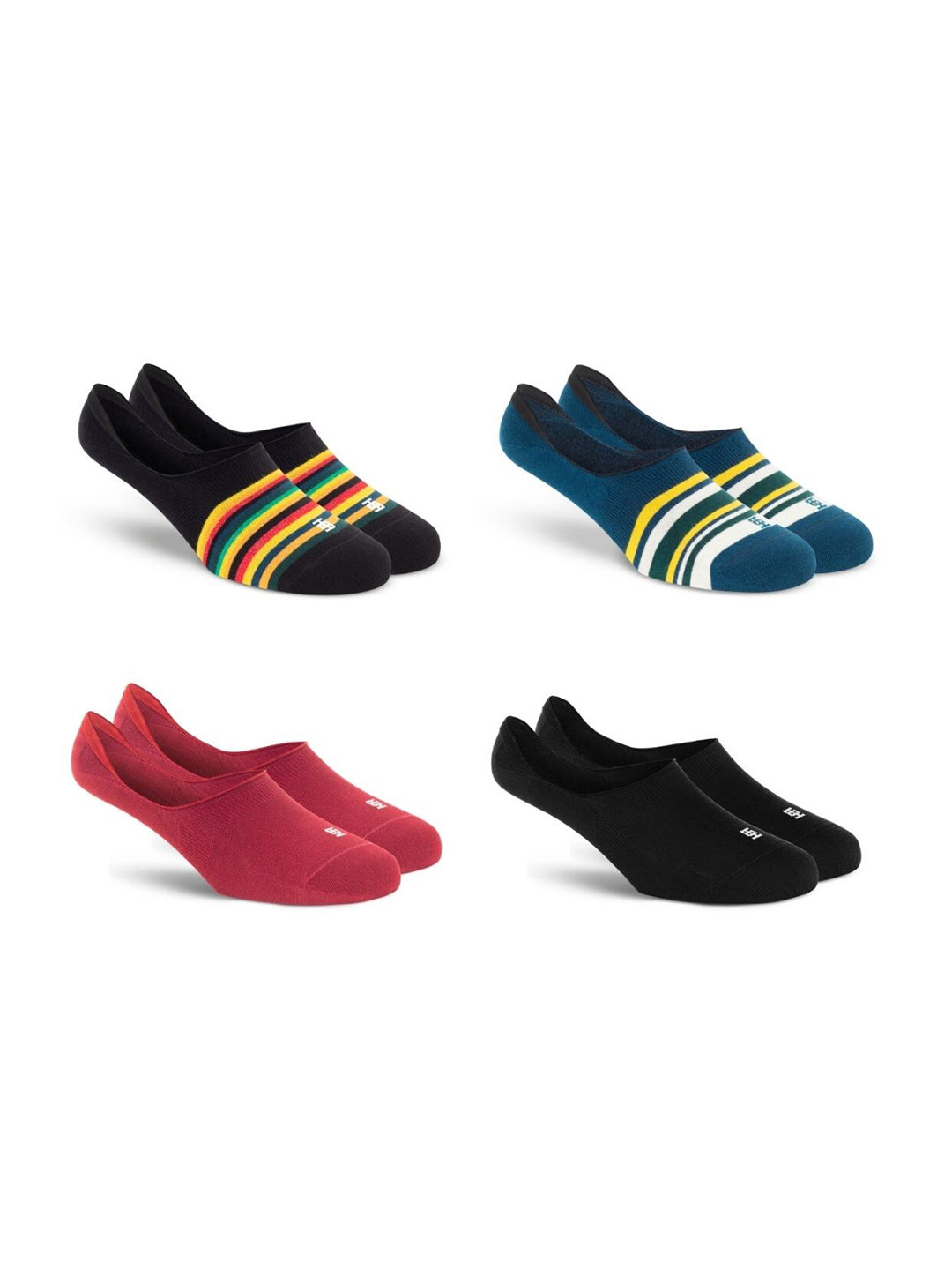 SockSoho Men Pack Of 4 Patterned Shoe Liners