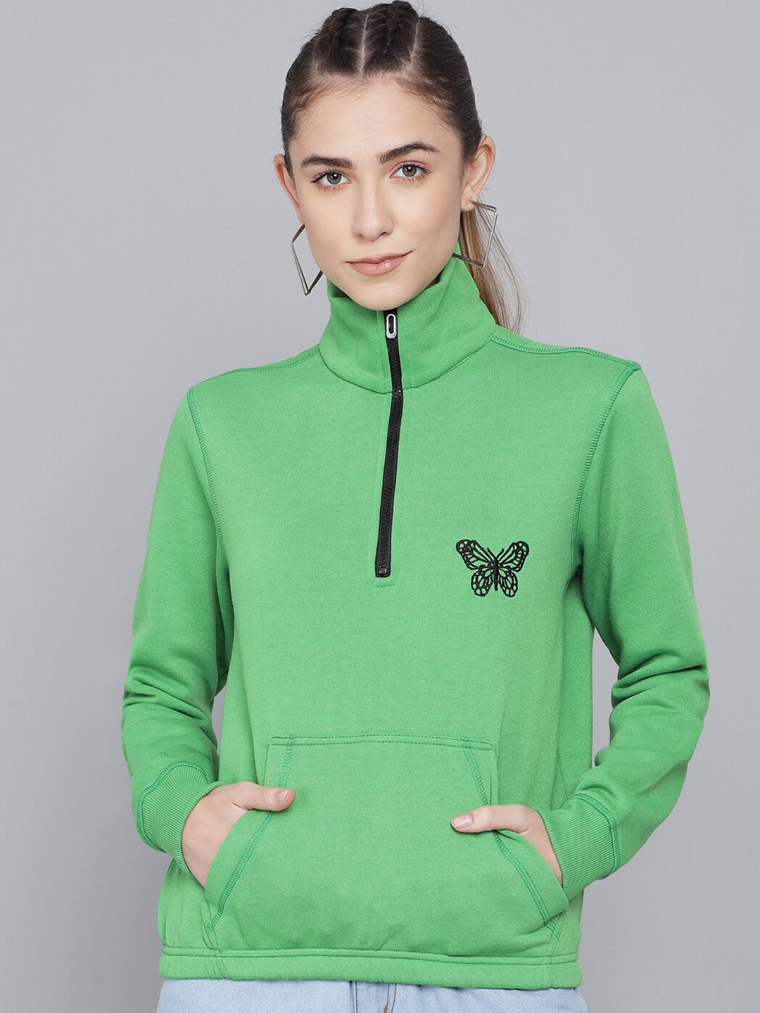 Kotty Women Green Neck Sweatshirt