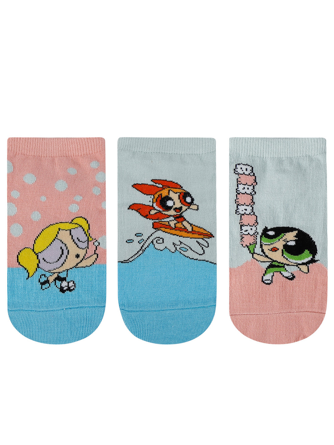 Socksxpress Powerpuff Girls Pack Of 3 Women Lowcut Ankle Socks