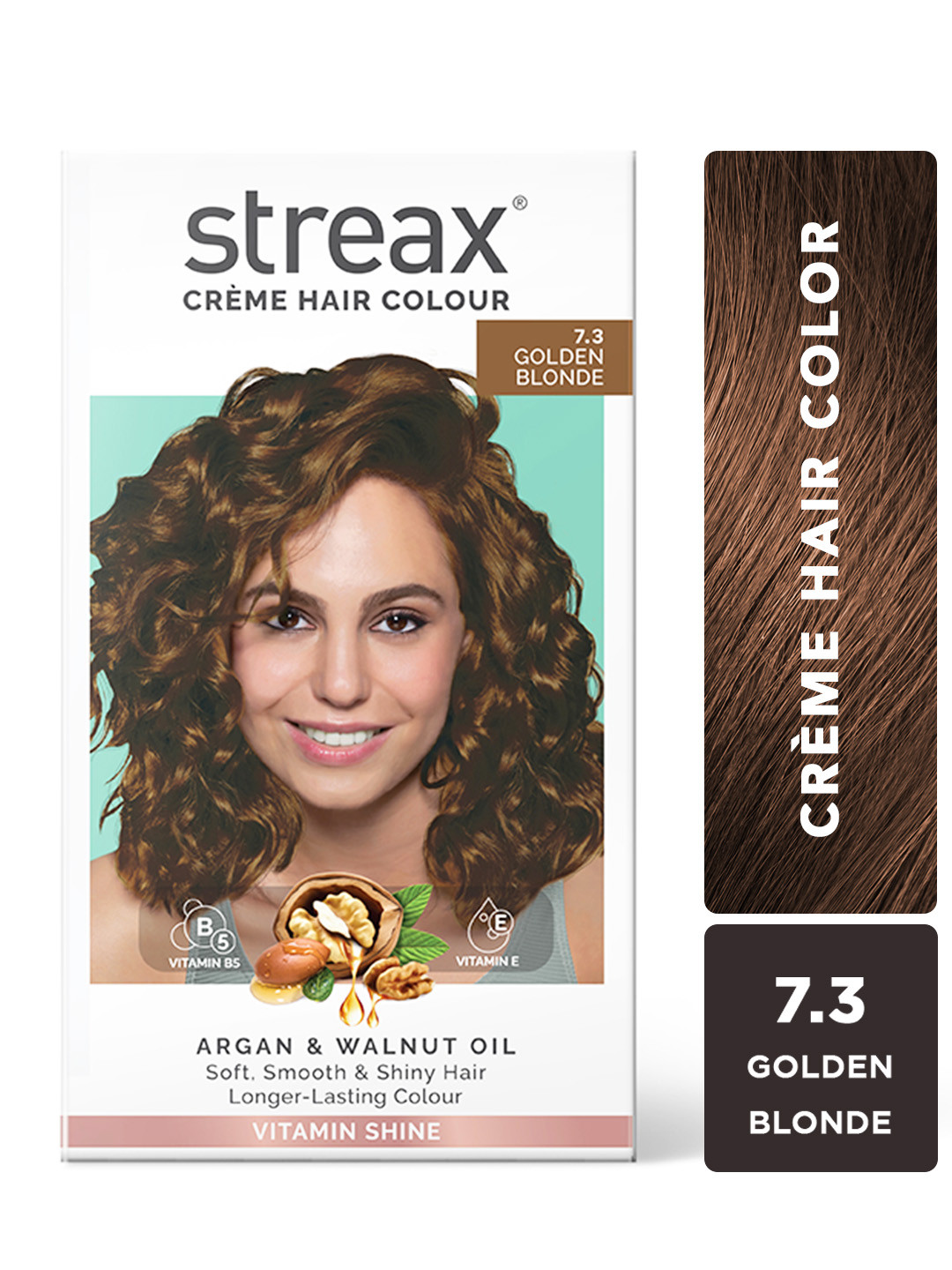 Streax 100% Grey Coverage & No Ammonia Cream Hair Colour 120ml - Golden Blonde 7.3