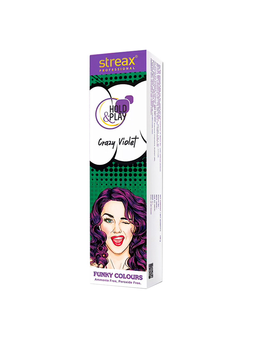 Streax Professional Hold & Play Funky Colours Hair Colour 100 g - Crazy Violet