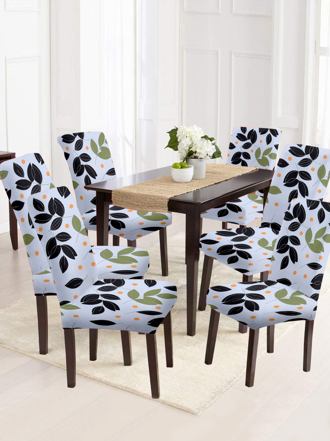Aura Set Of 6 Multi Printed Chair Covers