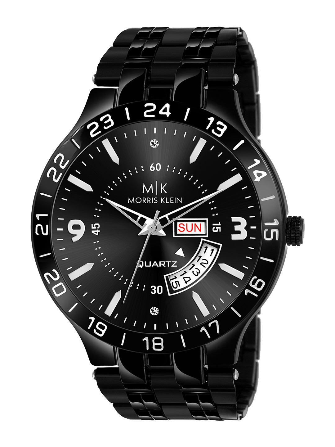 MORRIS KLEIN Men Black Dial & Black Stainless Steel Straps Analogue Watch MK-1030