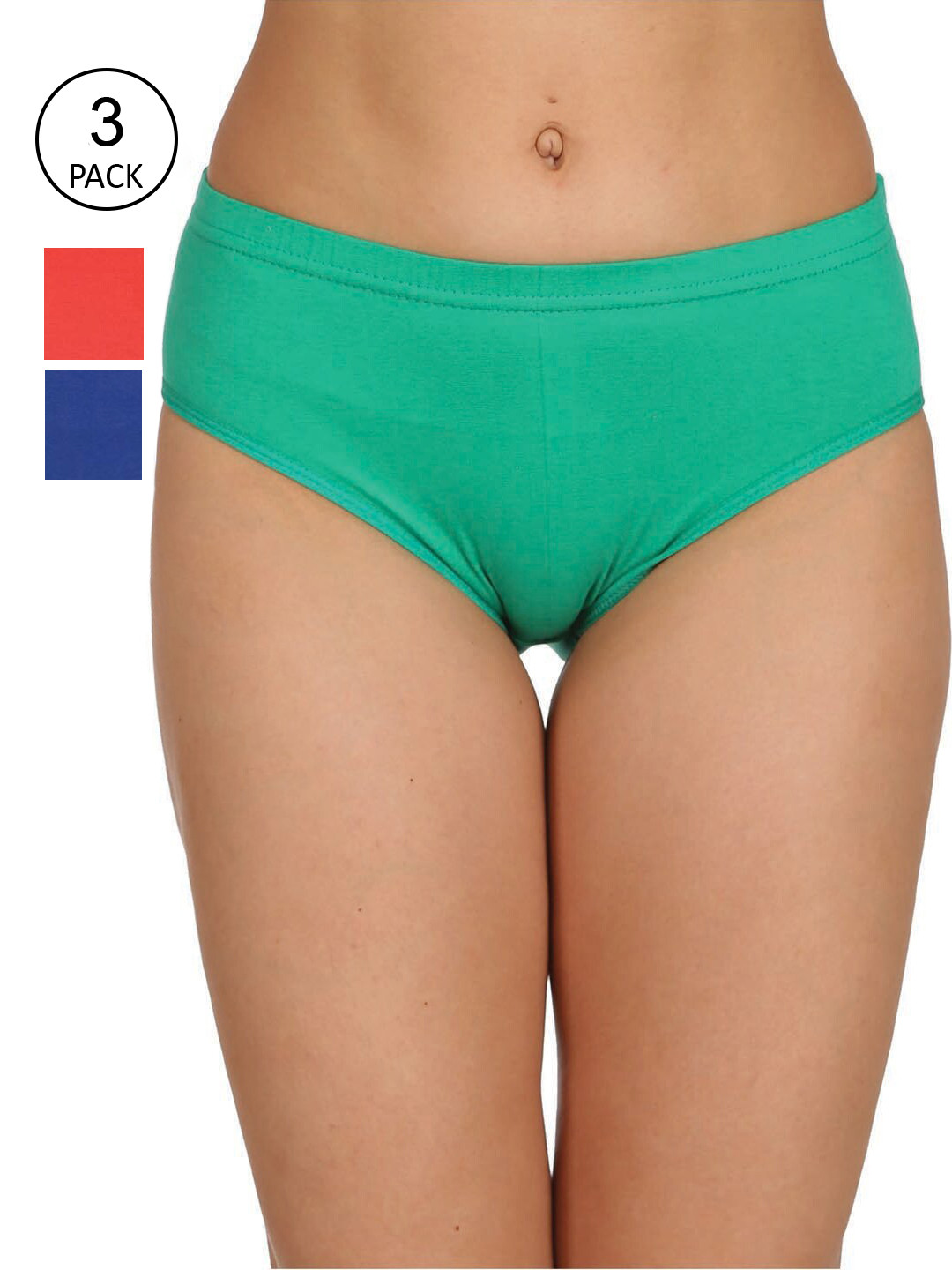 Reveira Women Pack Of 3 Assorted Cotton Hipster Briefs 3552-D1-S-Assorted