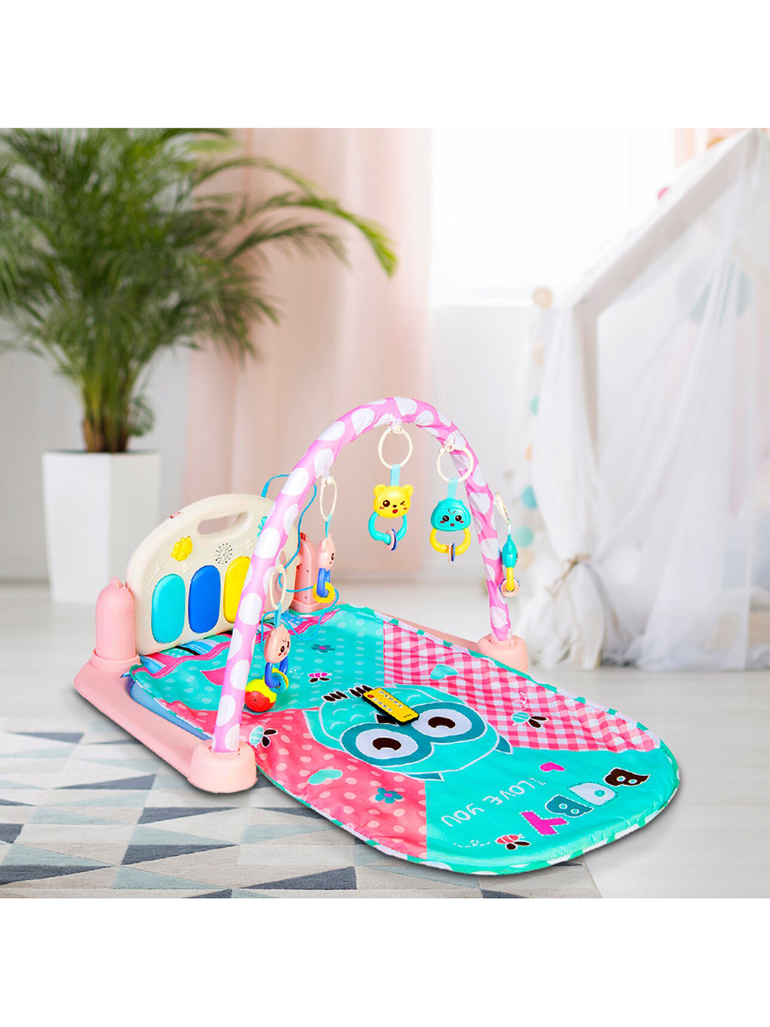 Baby Moo Kids Blue & Pink Piano Activity Gym