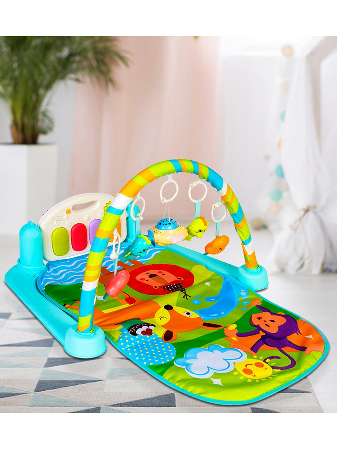 Baby Moo Infants Kids Green & Blue Piano Activity Gym Toy