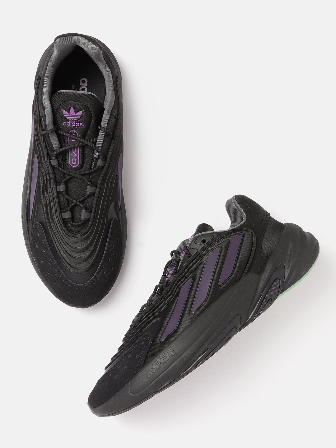 Buy ADIDAS Originals Men Black \u0026 Purple Striped Ozelia Sneakers - Casual  Shoes for Men 16558476 | Myntra