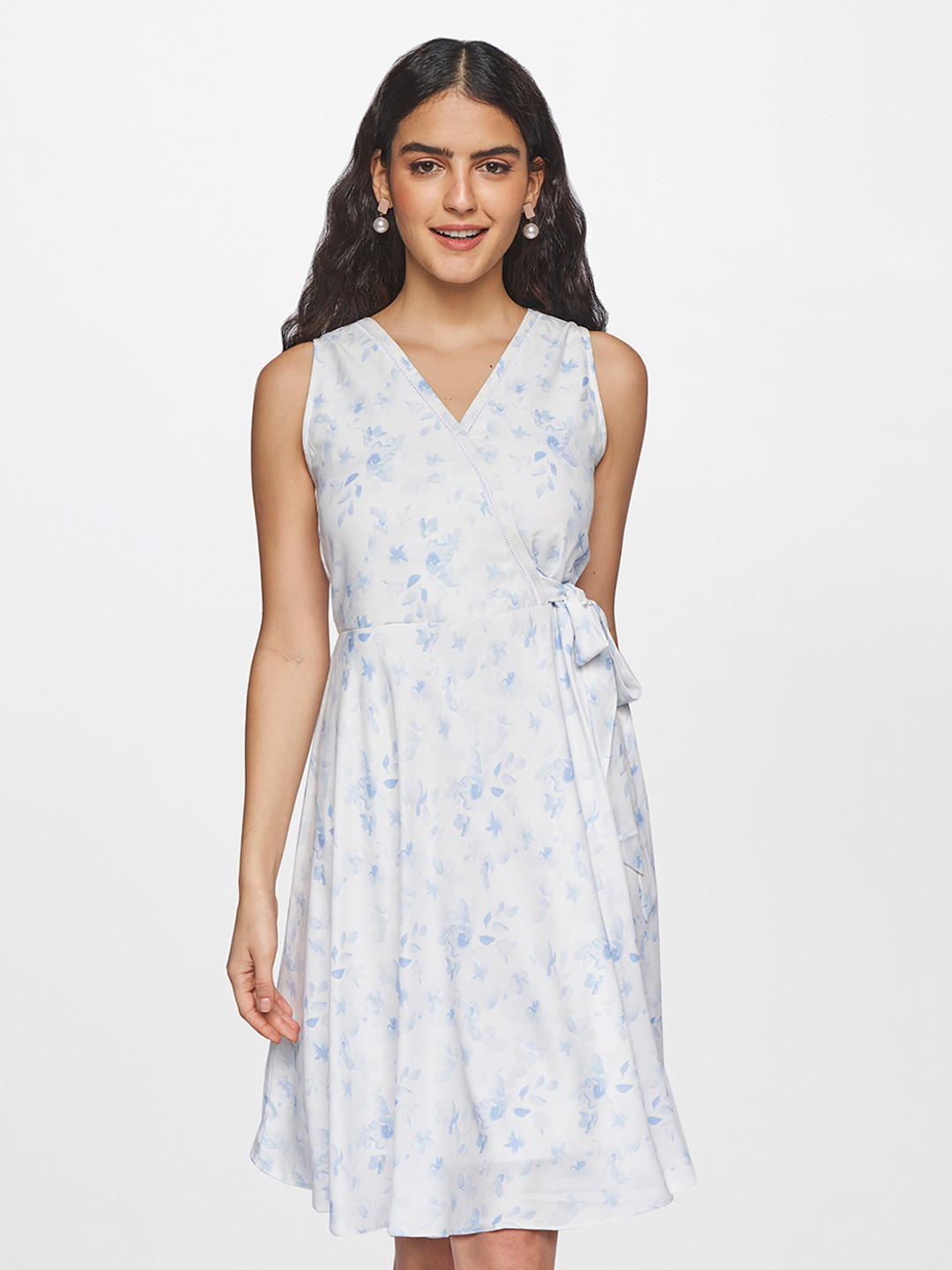 AND White & Blue Floral Dress