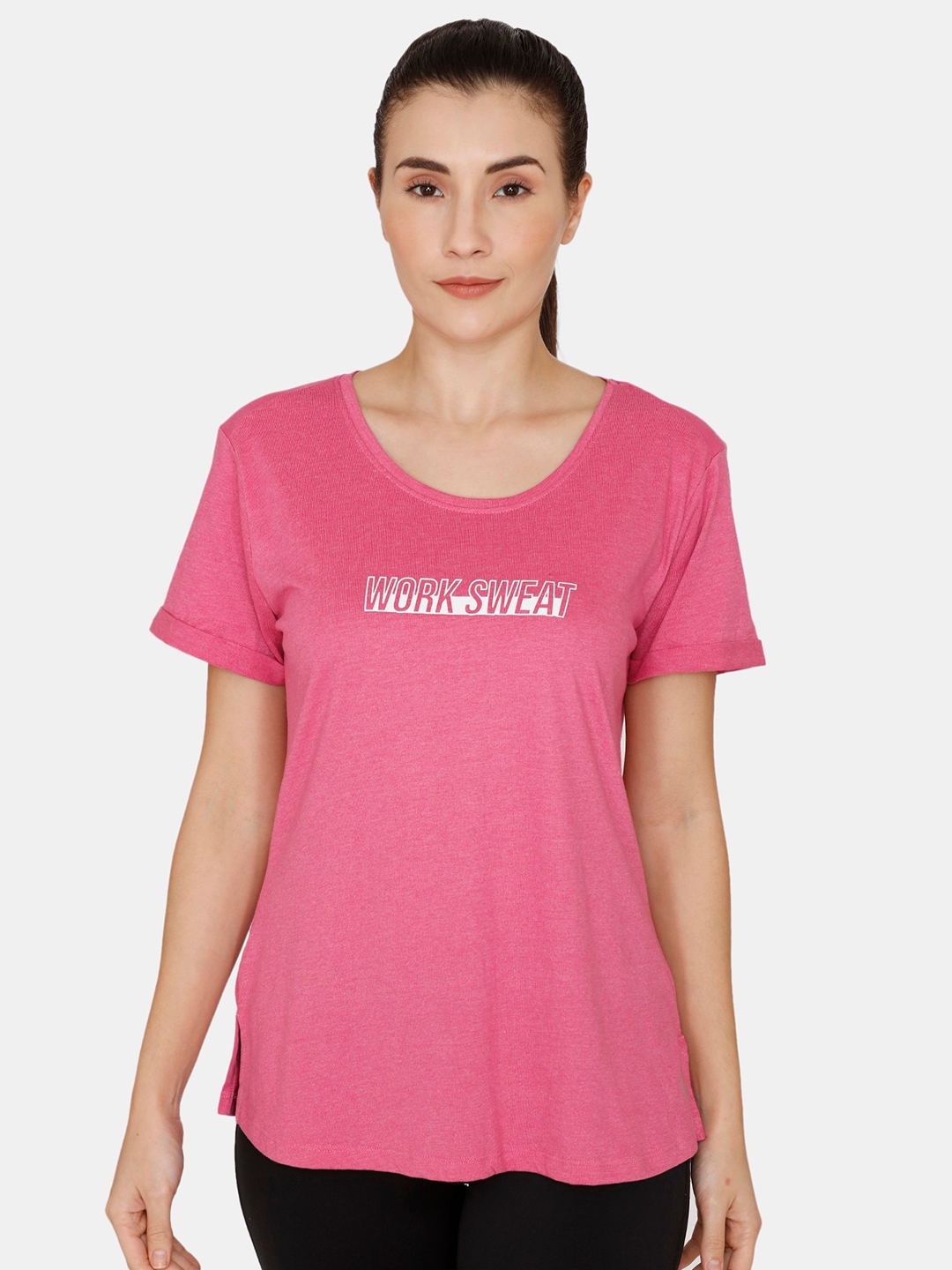 Buy Zelocity By Zivame Women Blue & Pink Typography Printed Cotton