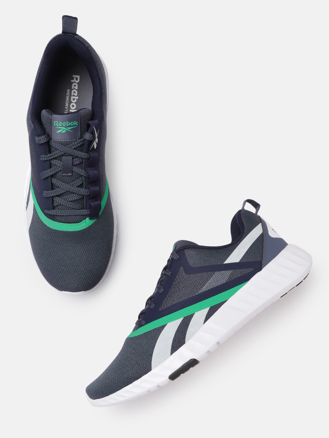 Reebok Men Navy Blue Woven Design Cornwall Running Shoes