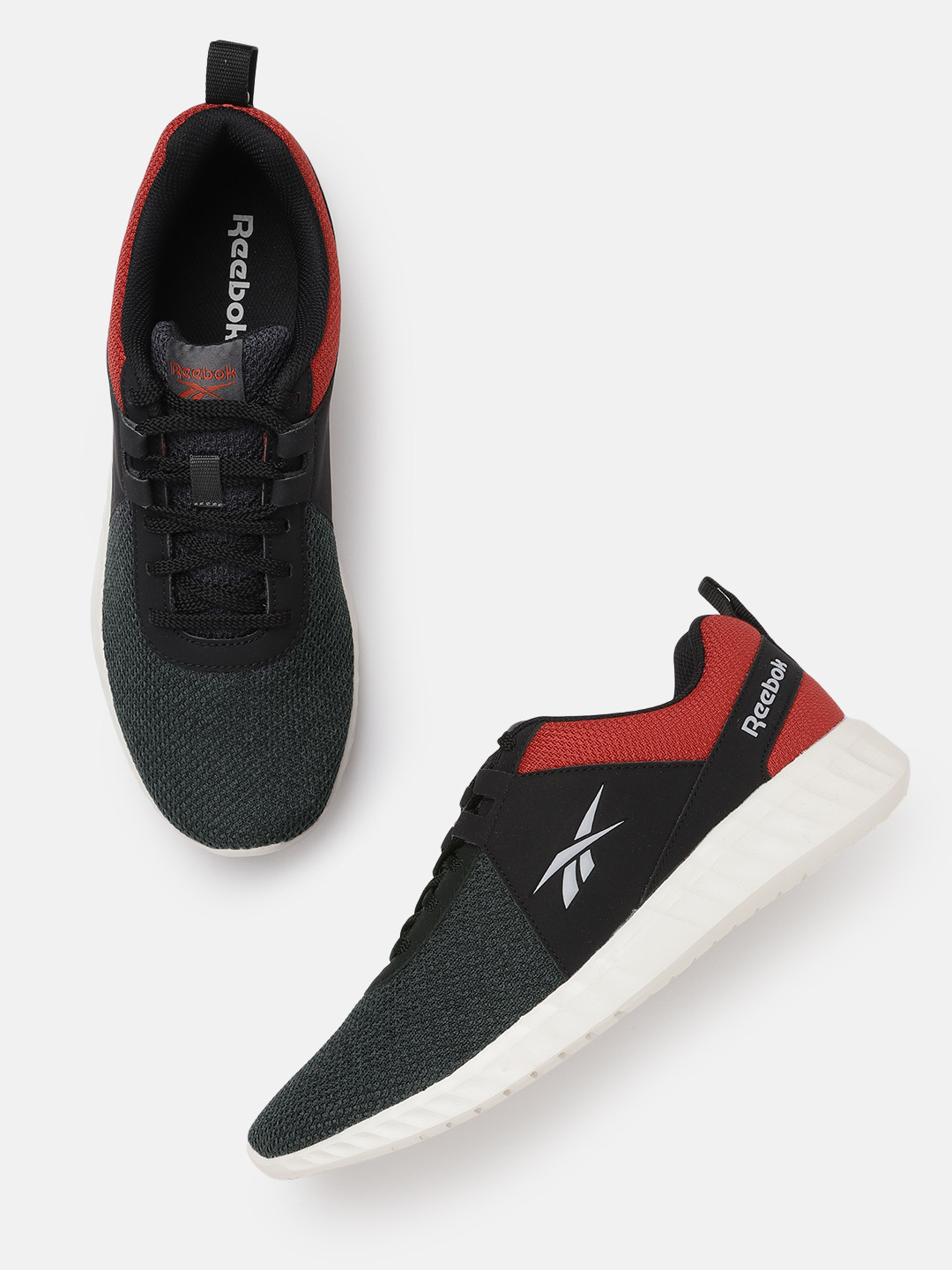 Reebok Men Green & Red Woven Design Speedstar Run Shoes