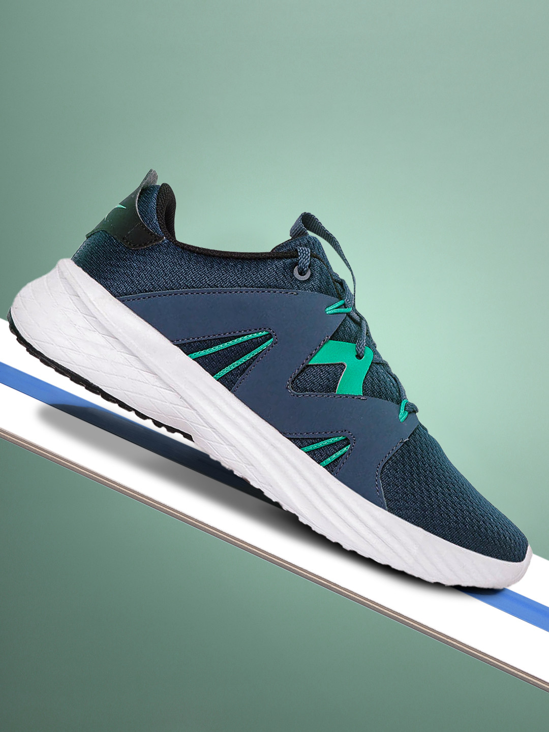 Reebok Men Teal Blue Woven Design Ultrafit Running Shoes