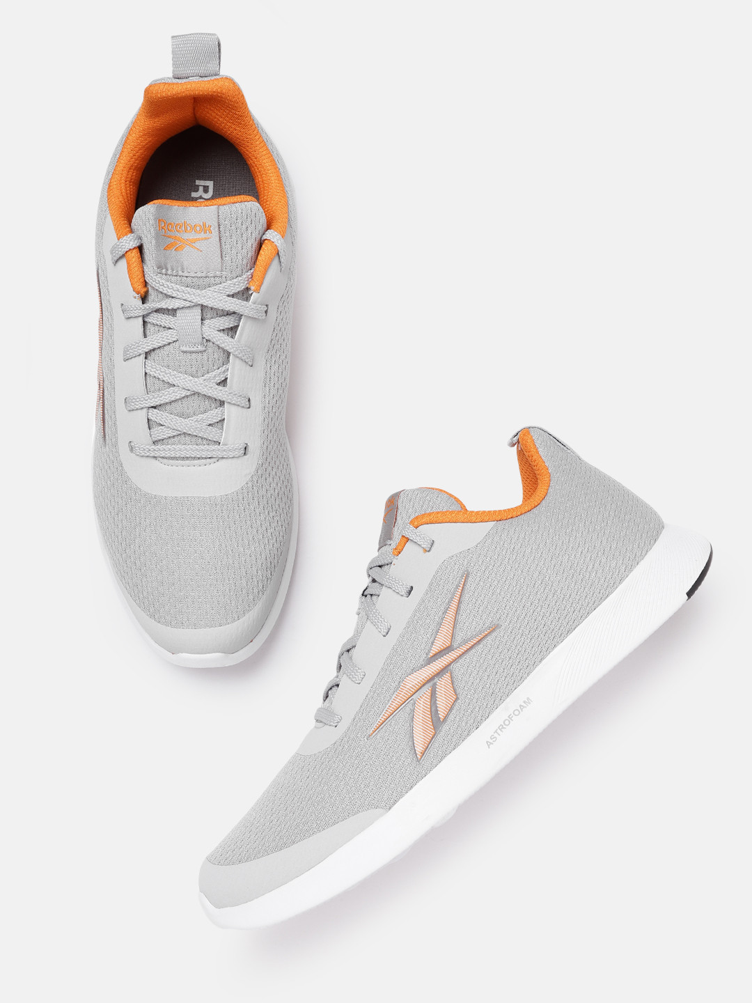 Reebok Men Grey Woven Design Lunar Walk Shoes