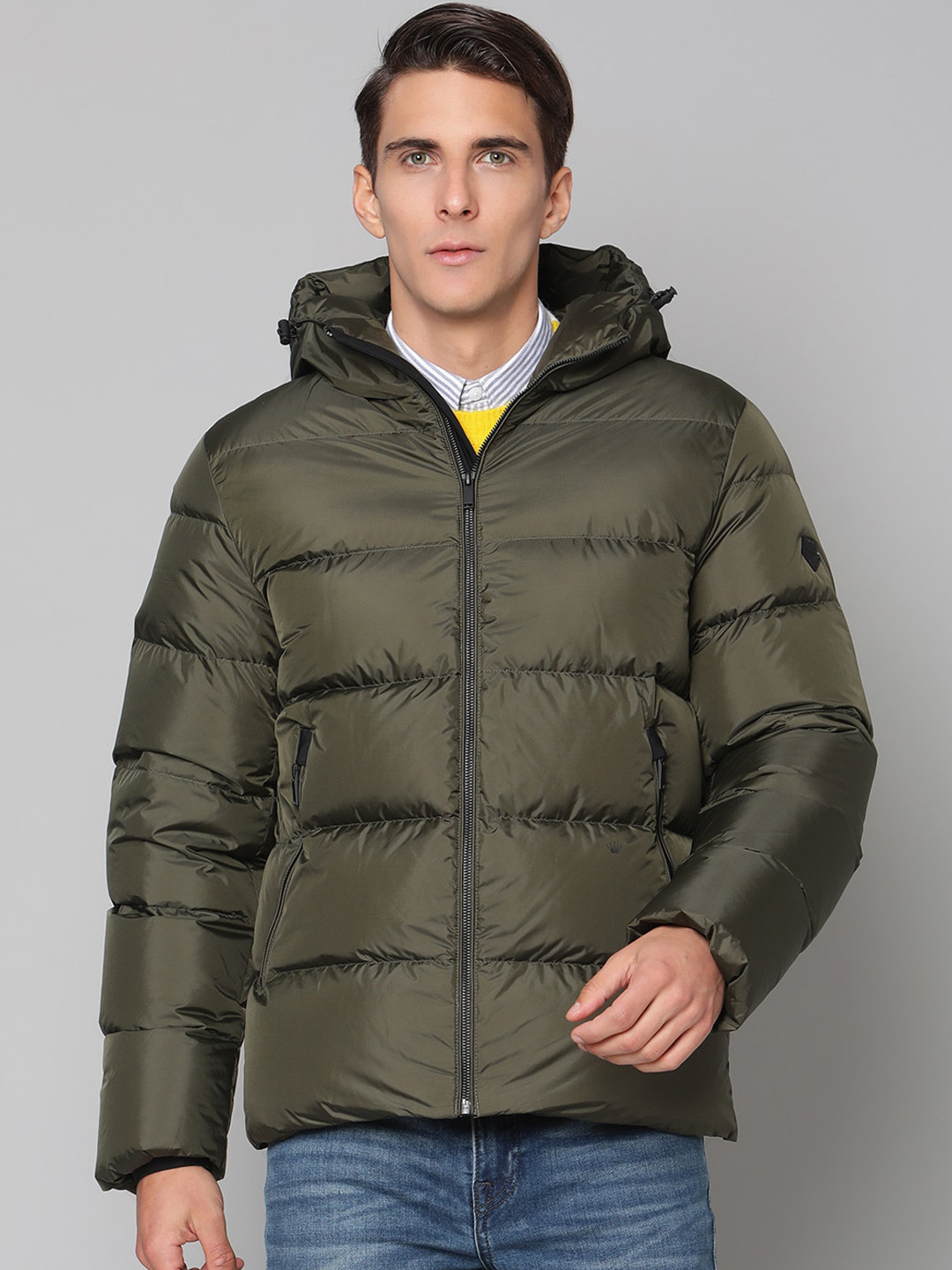 JUNK de LUXE Men Olive Green Lightweight Padded Jacket