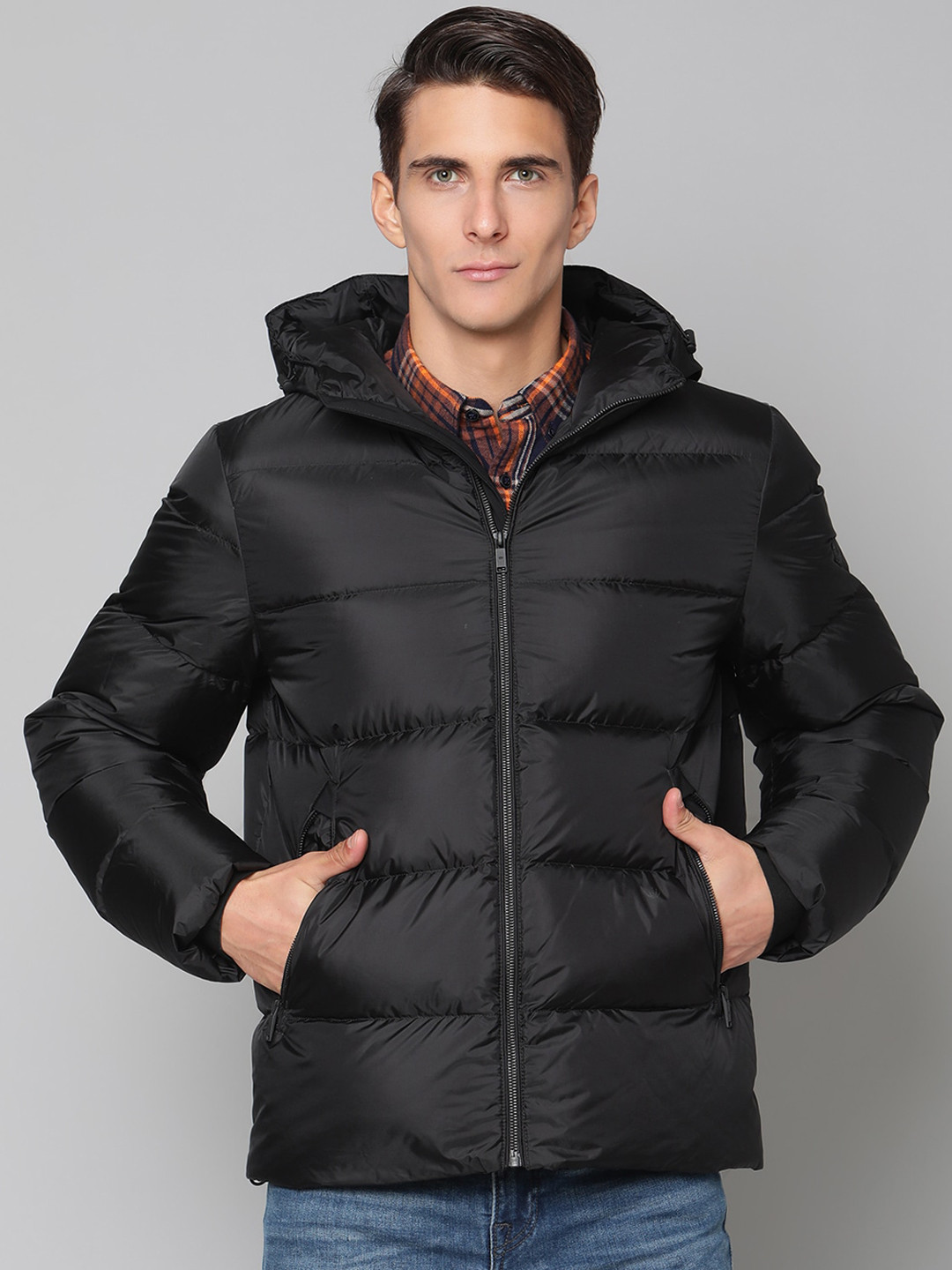 JUNK de LUXE Men Black Lightweight Padded Jacket