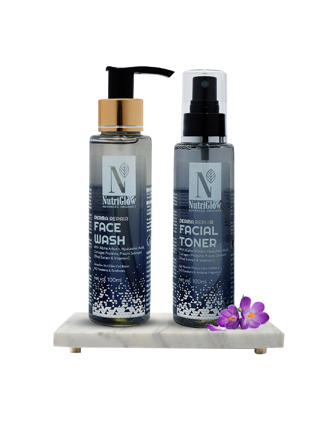 Nutriglow Advanced Organics Set of Derma Repair Face Wash & Toner 100ml Each