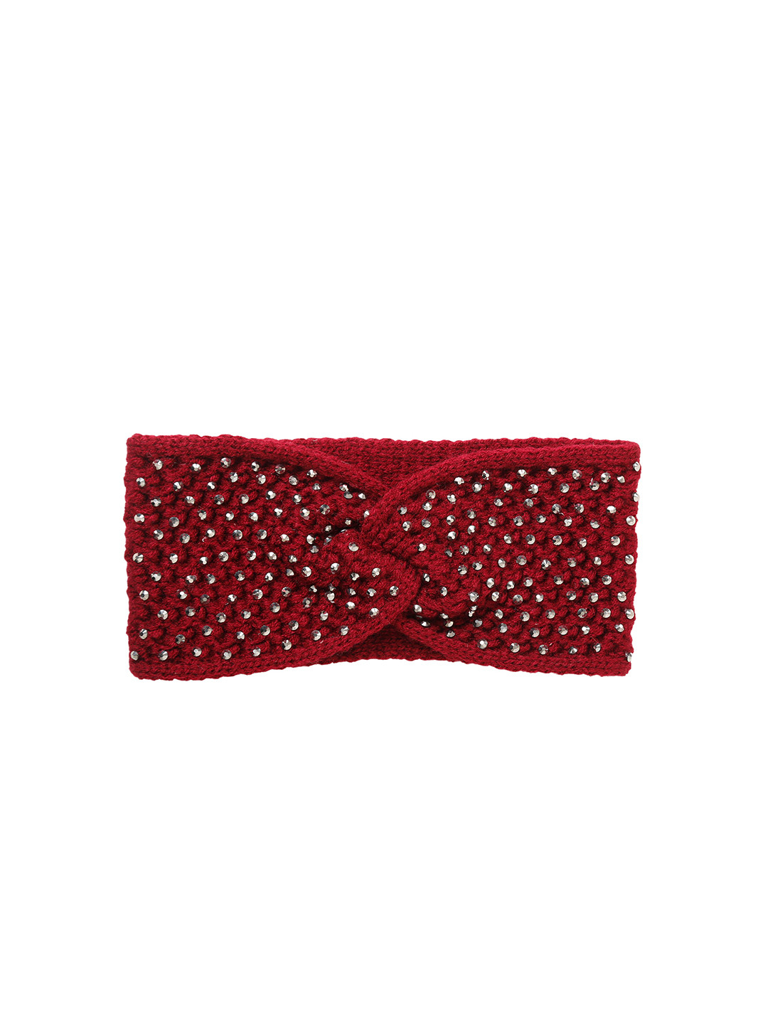 FabSeasons Women Maroon & Silver-Toned Acrylic Headband