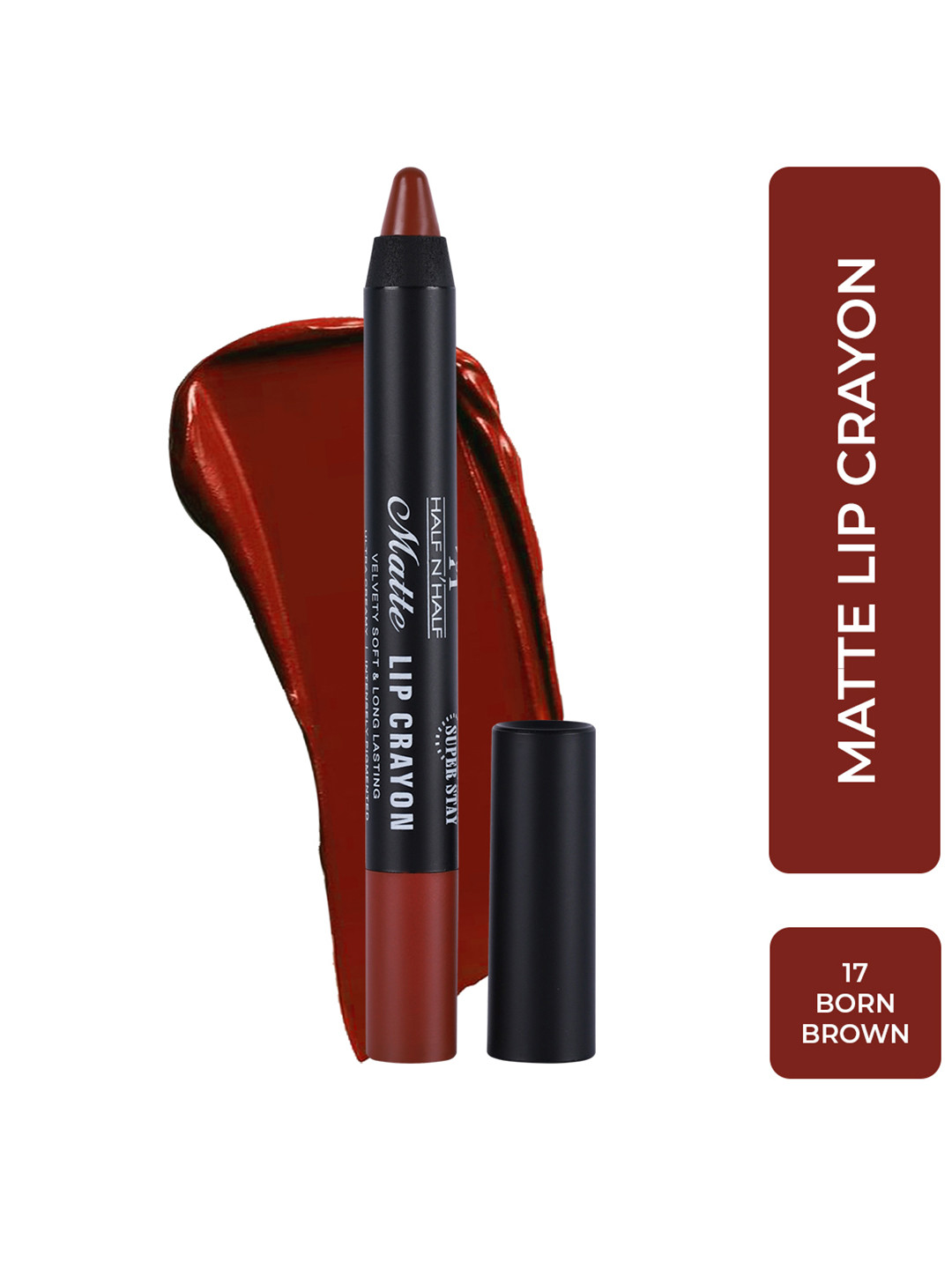 Half N Half Matte Lip Crayon - Born Brown
