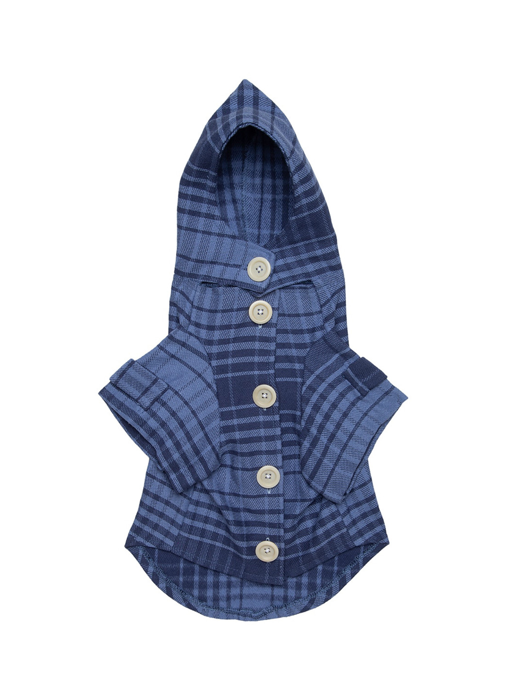 Lulala Blue Checked Cotton Dog Jacket