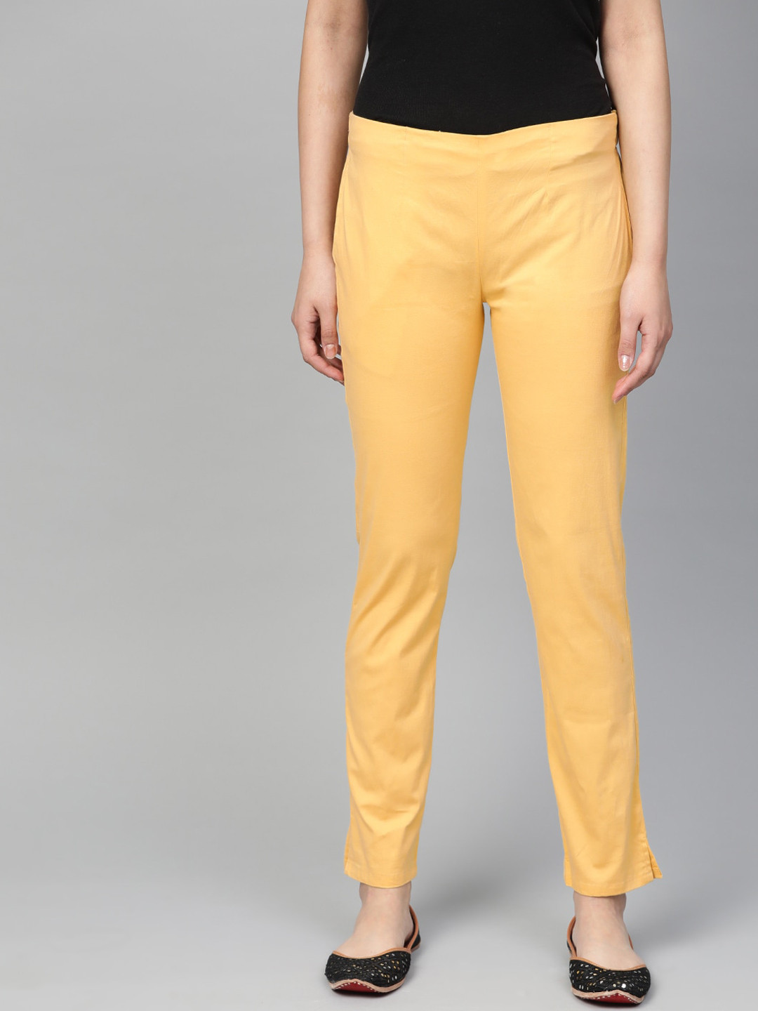 Jompers Women Beige Smart Slim Fit Low-Rise Trousers