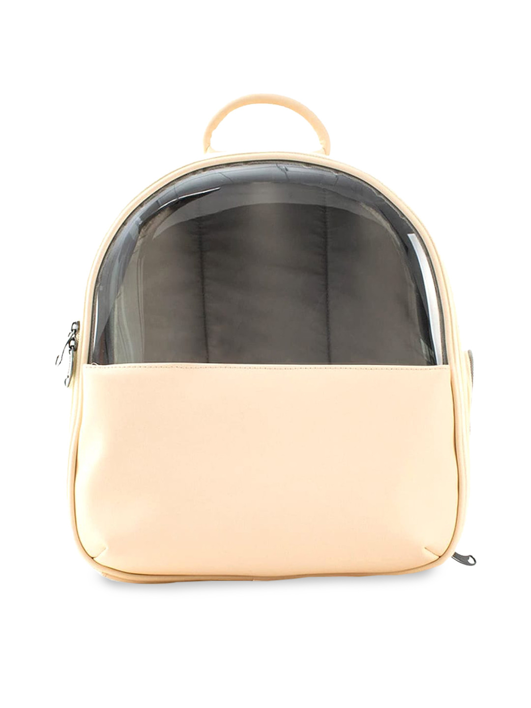 Emily pets Beige & Grey Solid Pet Carrier Bag