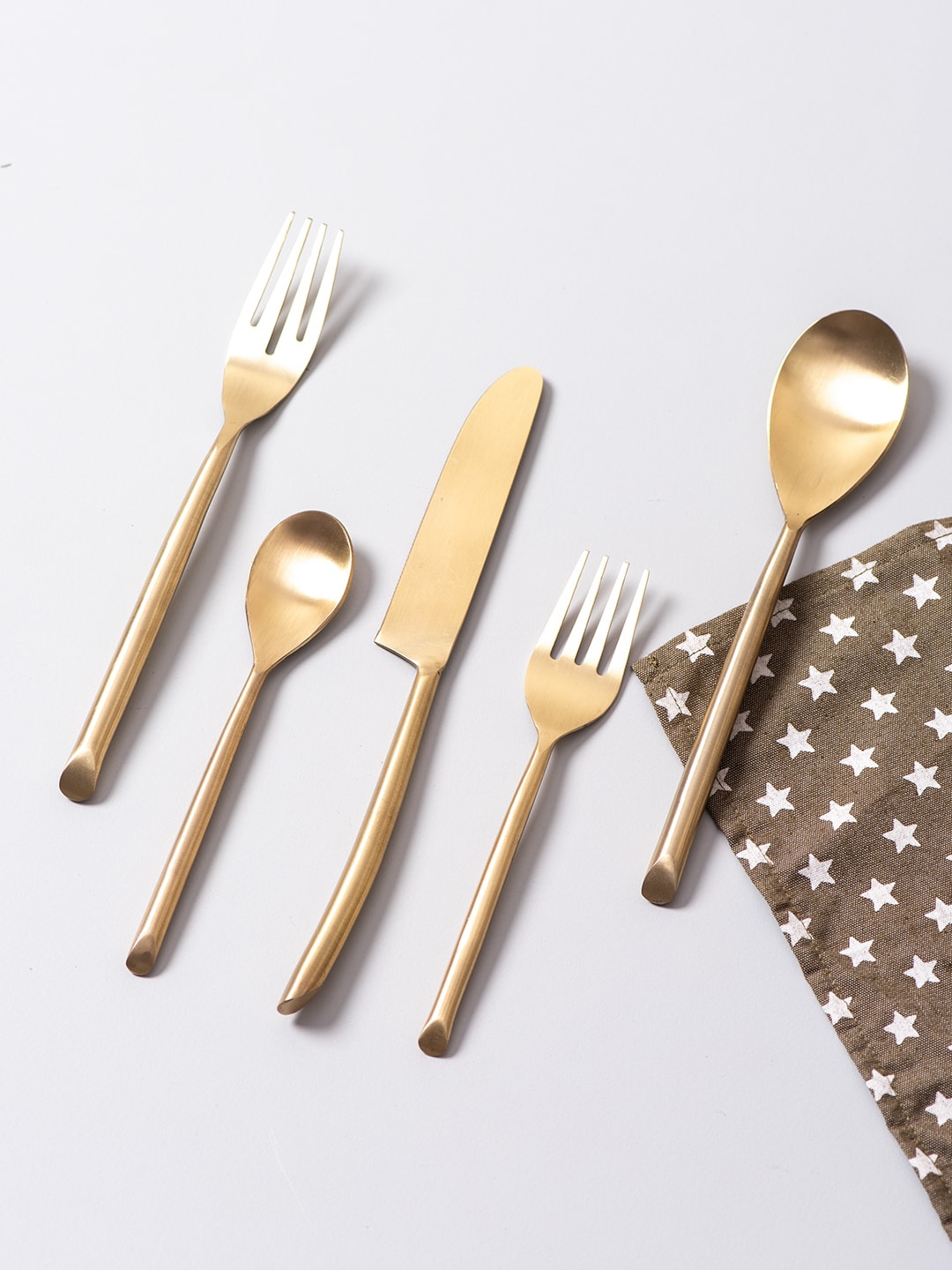 nestroots Gold-Toned Stainless Steel Dinning Set