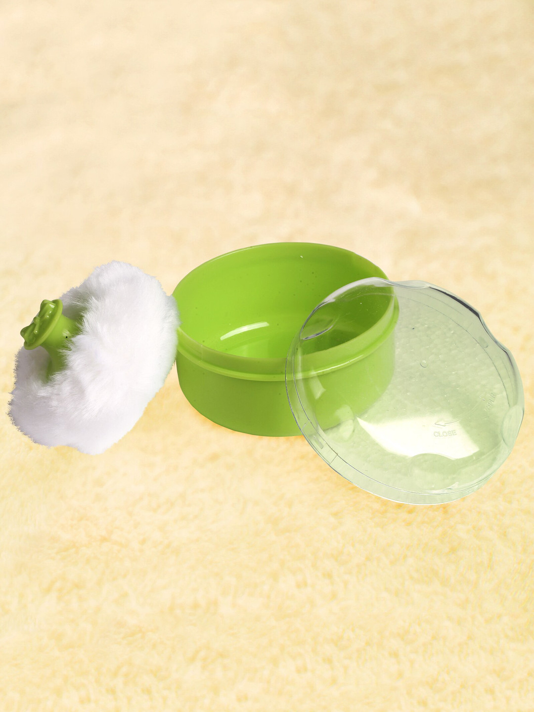 Baby Moo Infant Kids Green Plain Powder Puff