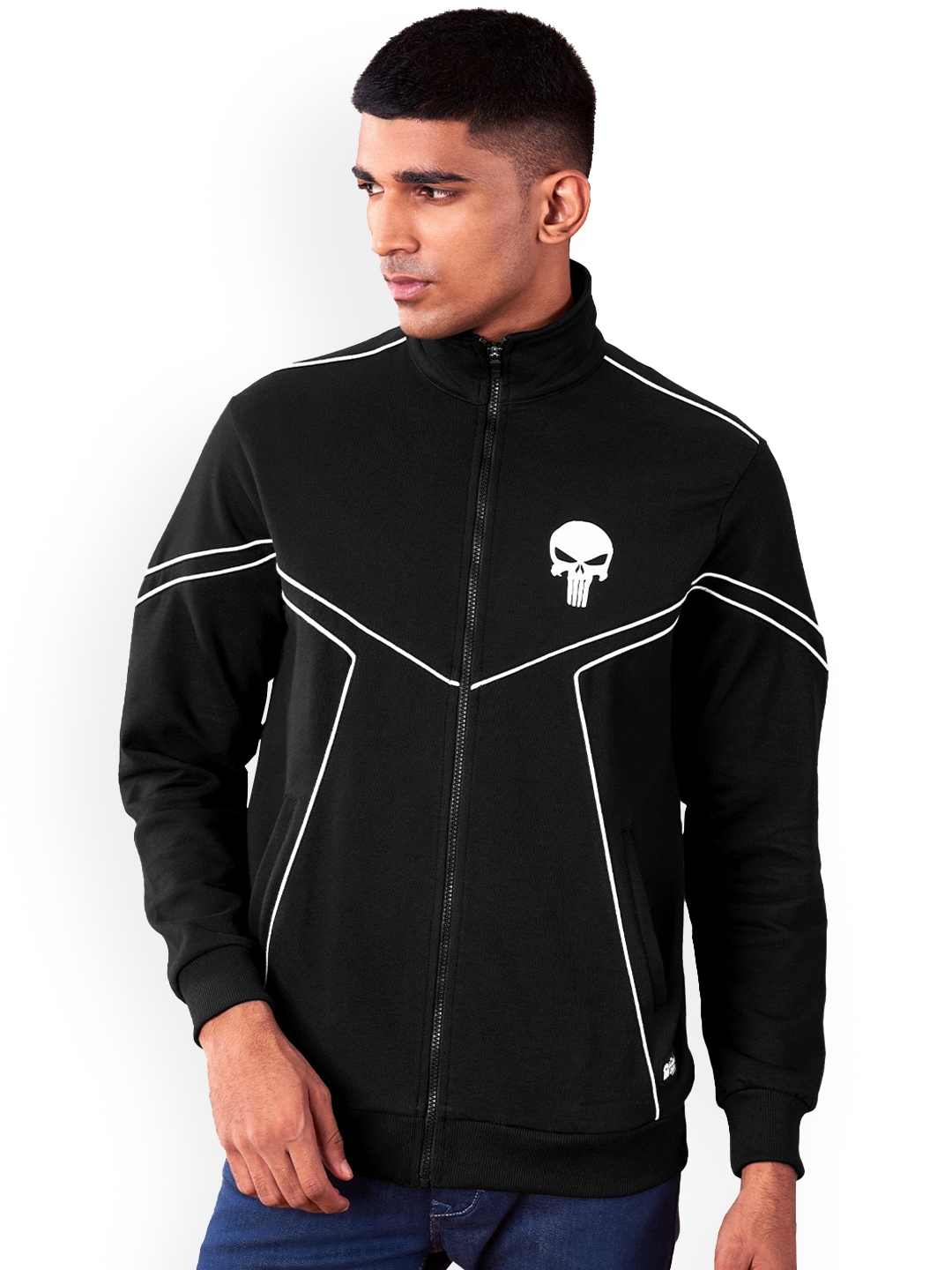 Buy The Souled Store Men Black Punisher Printed Lightweight Sporty Jacket Jackets for Men 16569670 Myntra