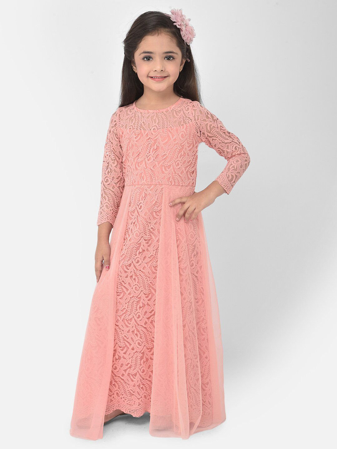 Eavan Pink Lace Maxi Dress