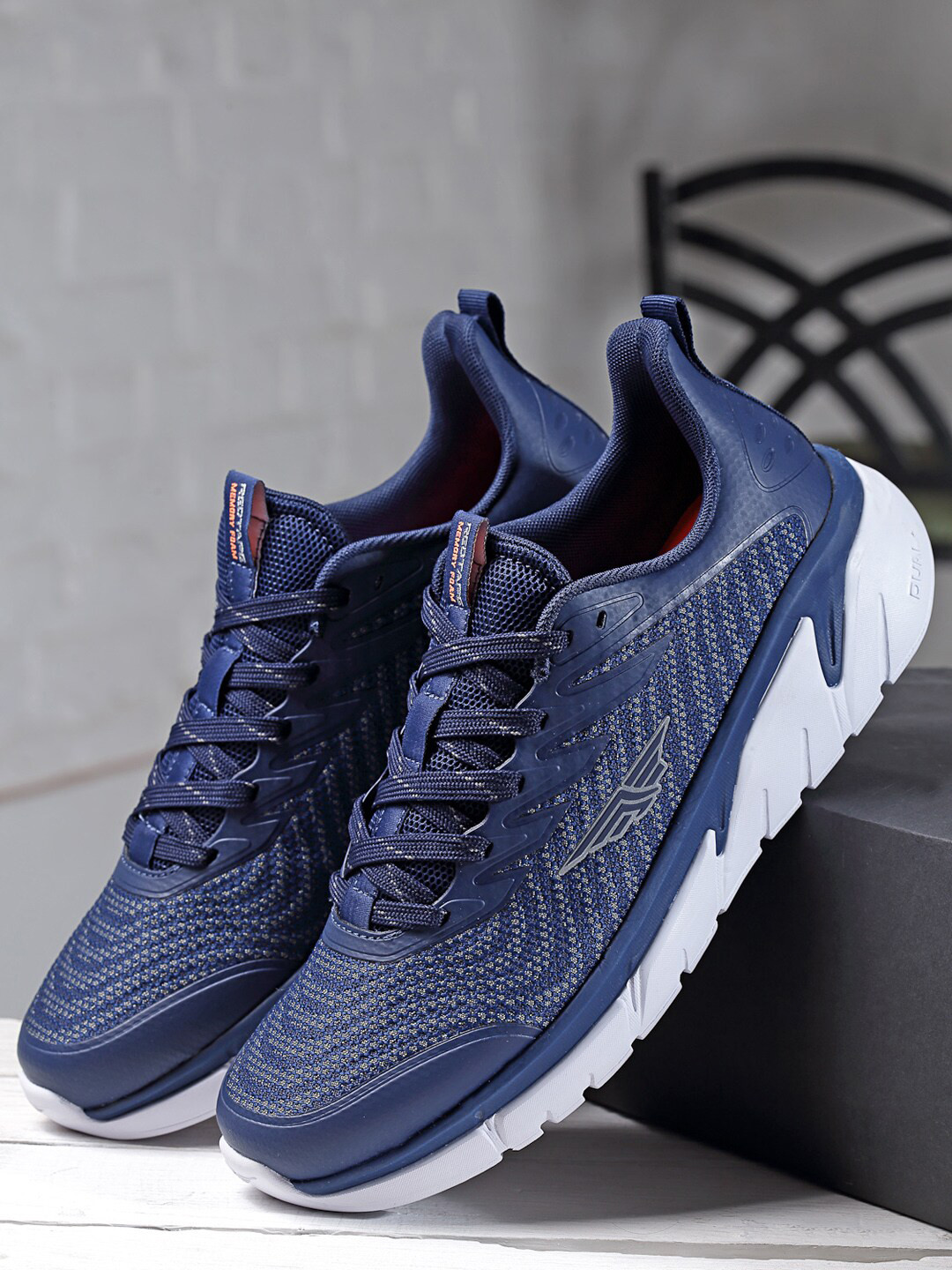 Red Tape Men Navy Blue Mesh Waking Shoes