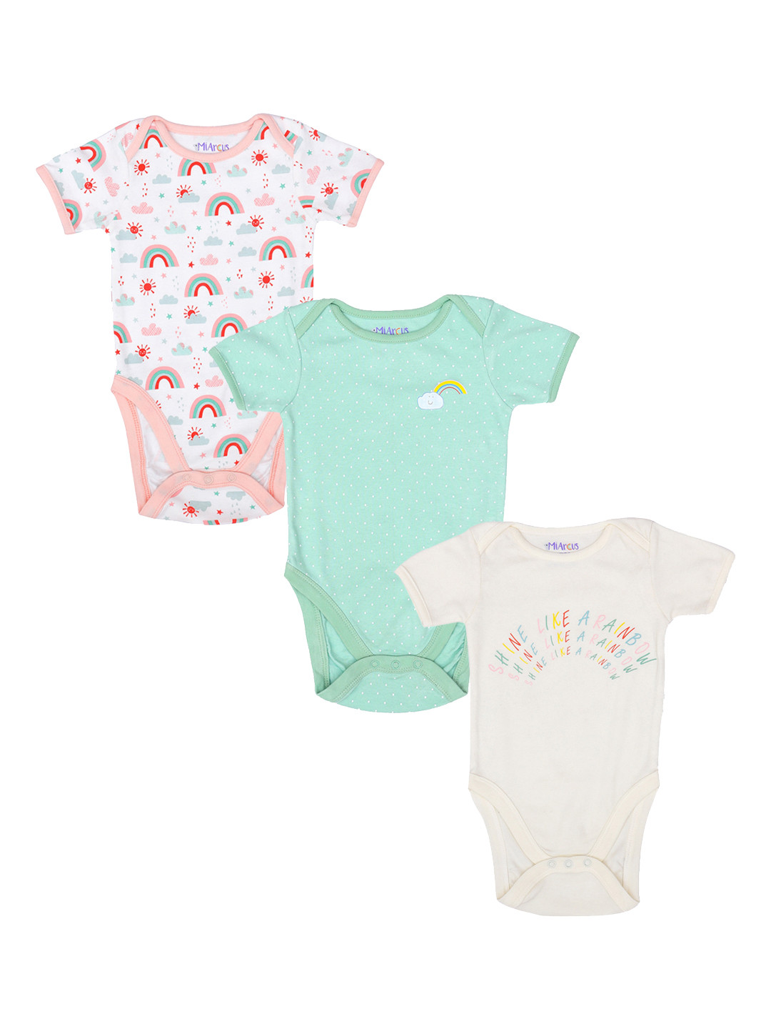 MiArcus Infant Kids Multicolored Pack of 3 Tiny Tog Knitted Romper