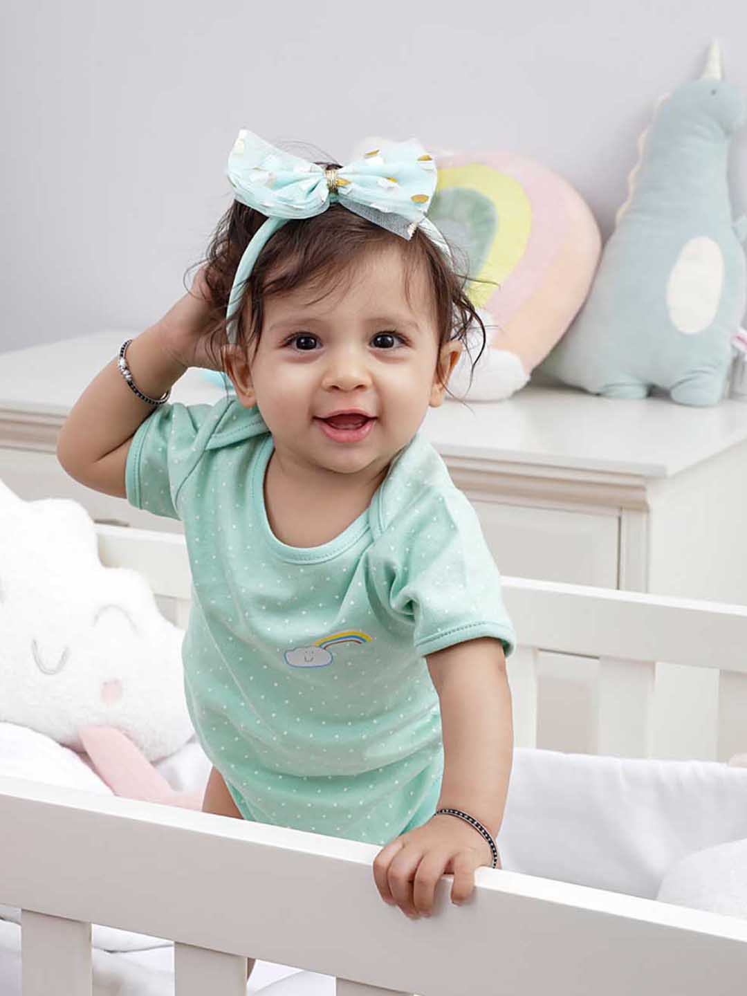 MiArcus Infants Multicoloured Pack of 2 Printed Cotton Bodysuit