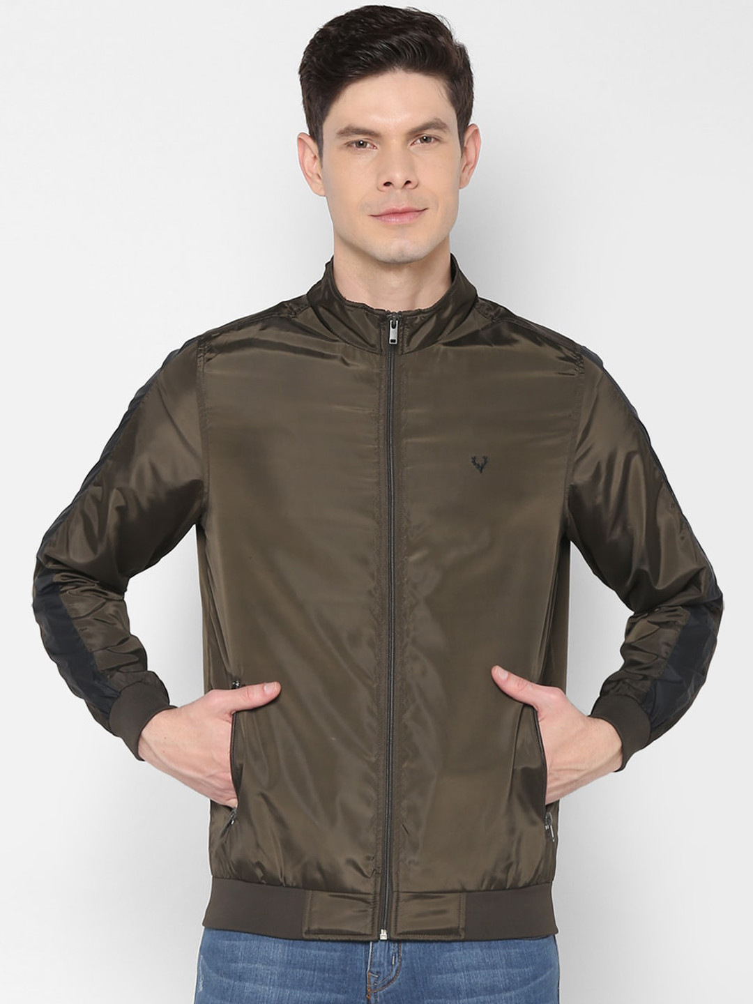 Allen Solly Men Brown Bomber Jacket