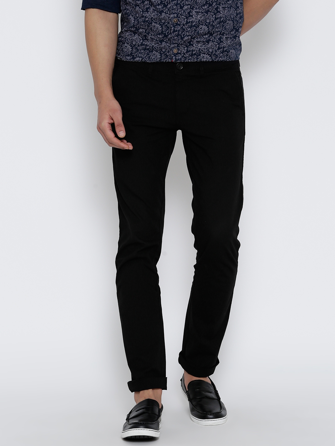 Buy John Players Men Navy Slim Fit Casual Trousers  Trousers for Men  697653  Myntra