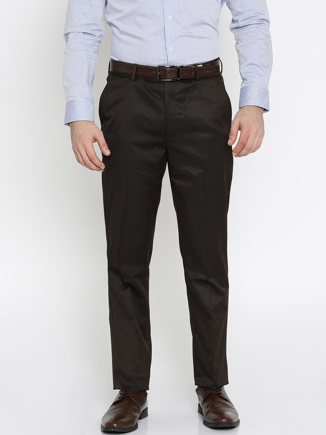 Buy John Players Men Brown Regular Fit 
