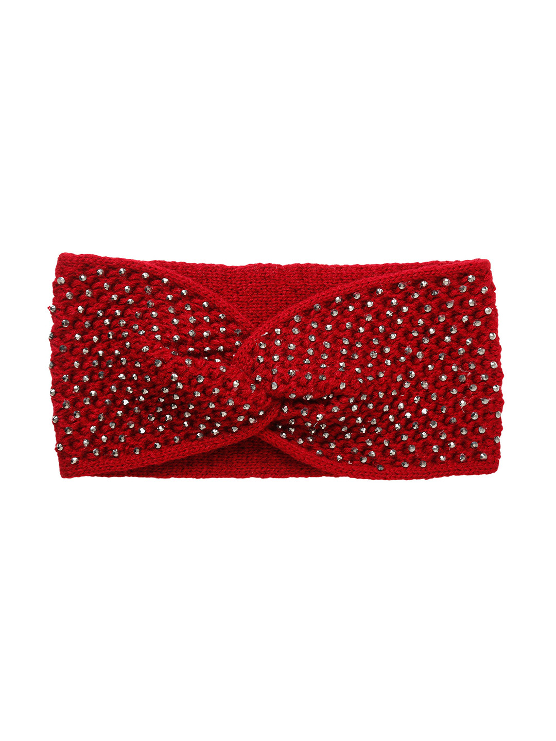 FabSeasons Kids Maroon & Silver-Toned Embellished Stretchable Headband