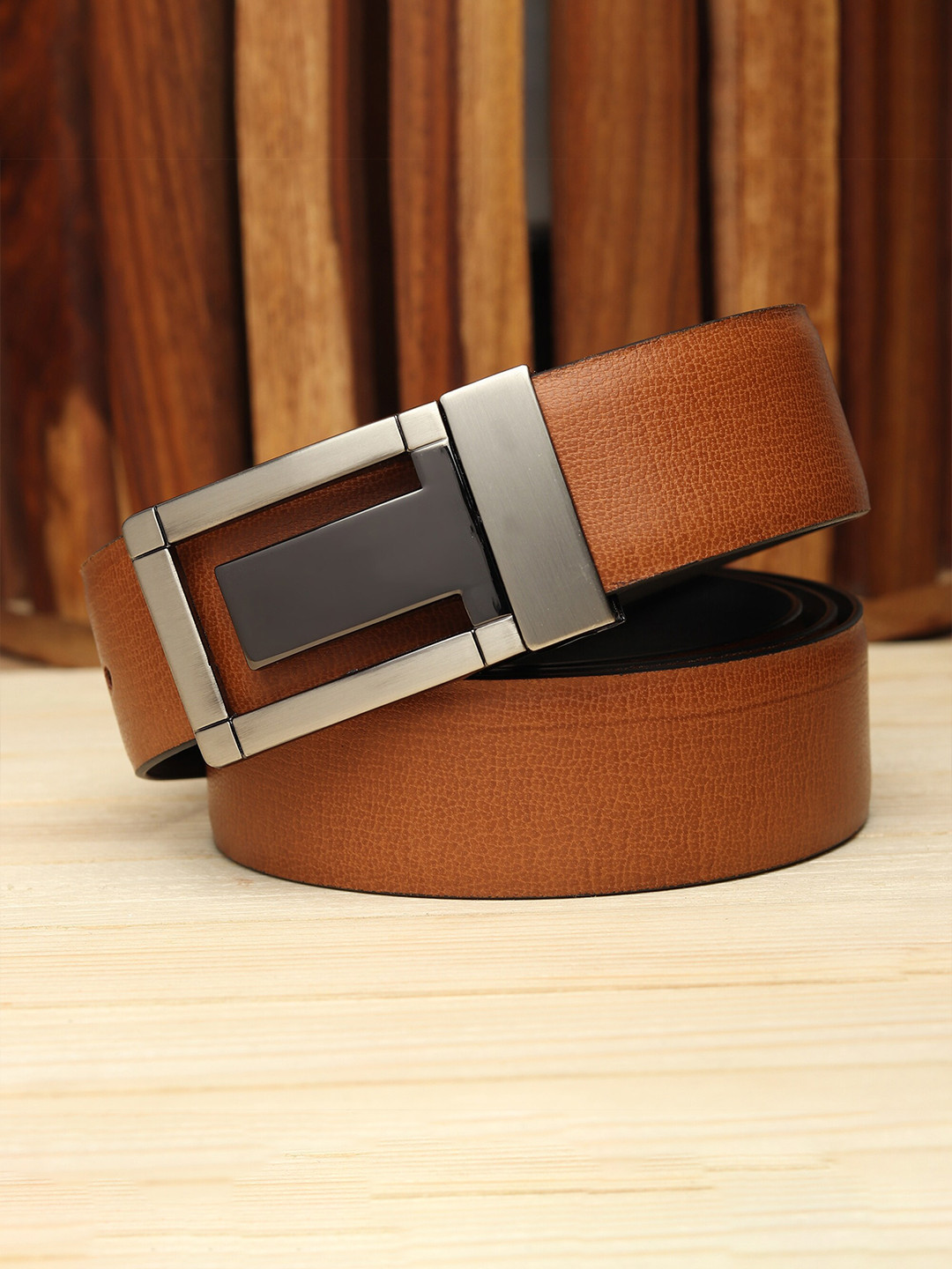 Kastner Men Tan Reversible Formal Belt
