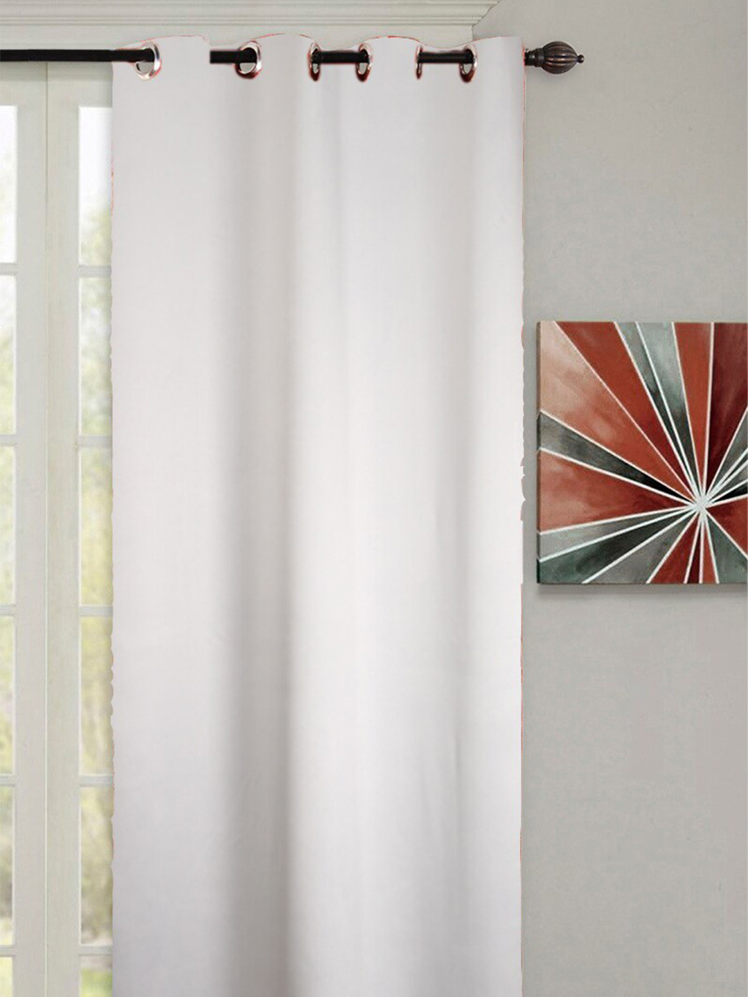 Home Silver-Toned Black Out Door Curtain