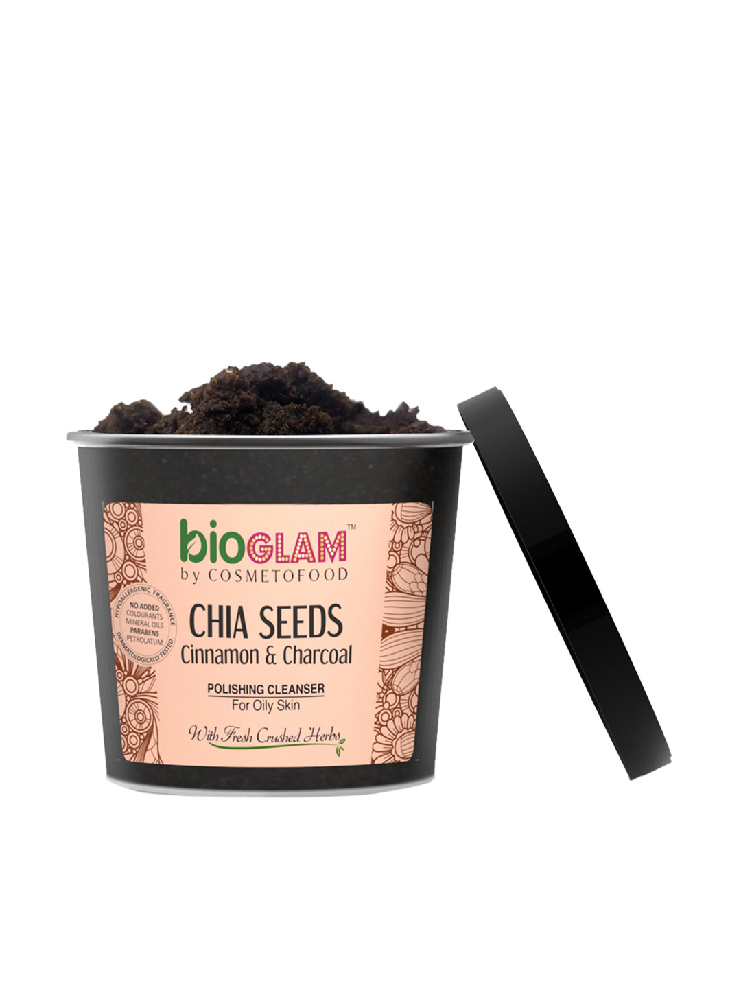 COSMETOFOOD Bioglam Chia Seeds Cinnamon & Charcoal Polishing Cleanser 100 ml