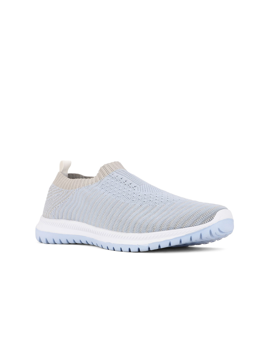 North Star Women Blue Woven Design PU Slip-On Sneakers