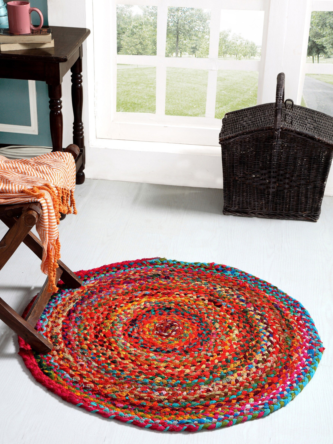 AEROHAVEN Red & Pink Solid Water-Resistant Floor Mat