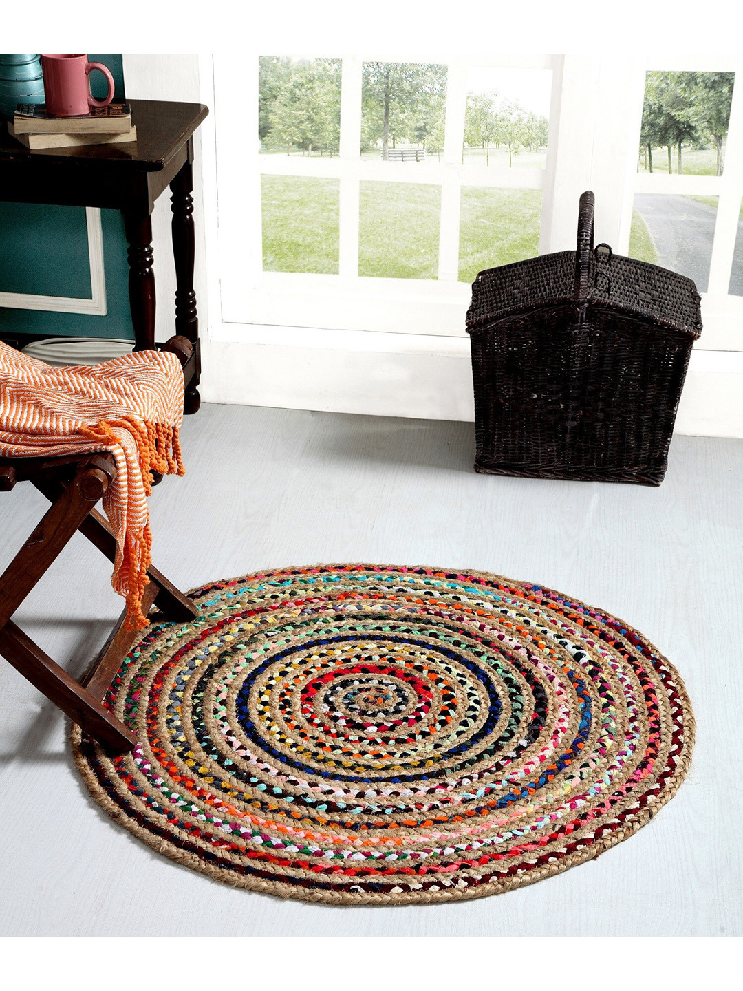 AEROHAVEN Beige & Pink Solid Water-Resistant Floor Mat