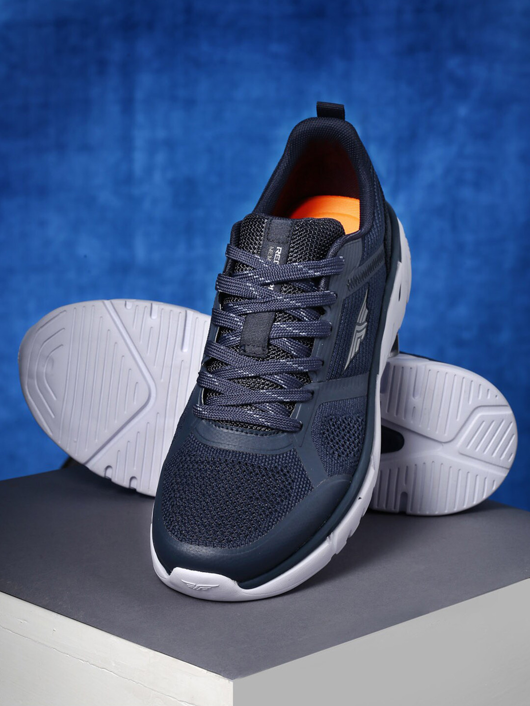 Red Tape Men Navy Blue Mesh Walking Shoes