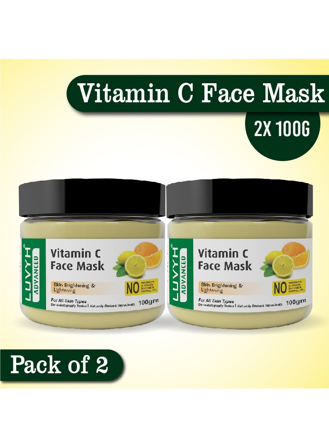 LUVYH Set of 2 Vitamin C Face Masks 100g