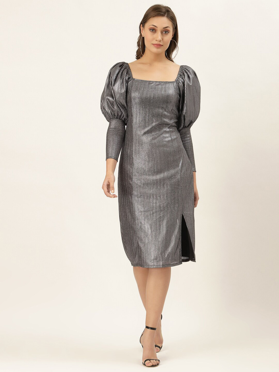 BLANC9 Grey Sheath Dress
